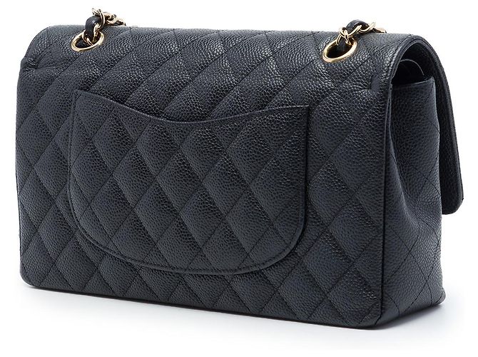 Chanel Black Medium Classic Caviar Double Flap Nero - vista 2