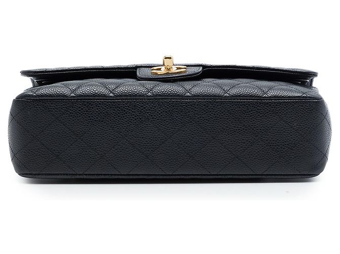 Chanel Black Medium Classic Caviar Double Flap Nero - vista 3