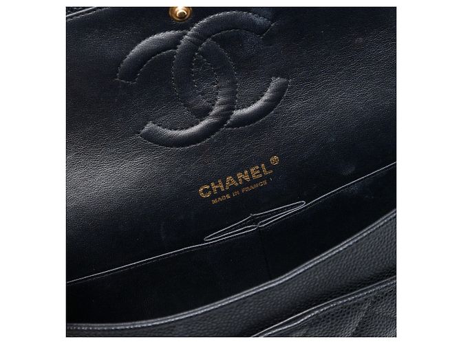 Chanel Black Medium Classic Caviar Double Flap Nero - vista 5