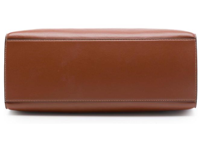 Céline Celine Cabas 16 Tote in pelle di vitello liscia marrone - vista 3