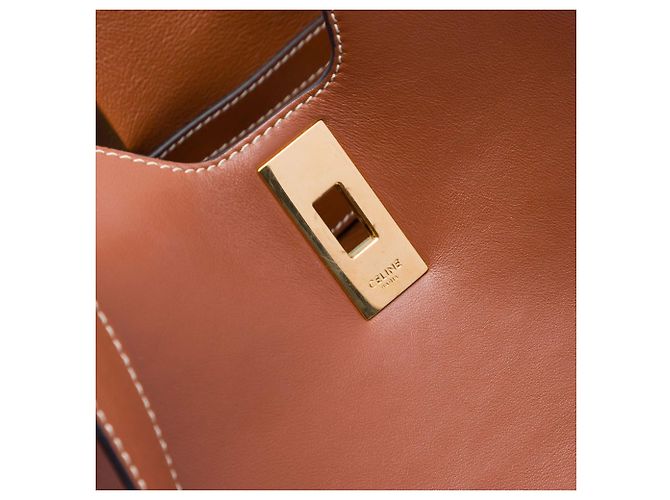 Céline Celine Cabas 16 Tote in pelle di vitello liscia marrone - vista 5