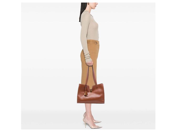 Céline Celine Cabas 16 Tote in pelle di vitello liscia marrone - vista 7