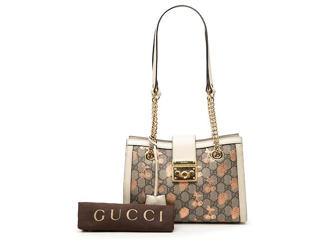 Tote Gucci Beige Small GG Supreme Berry Padlock - vista 7