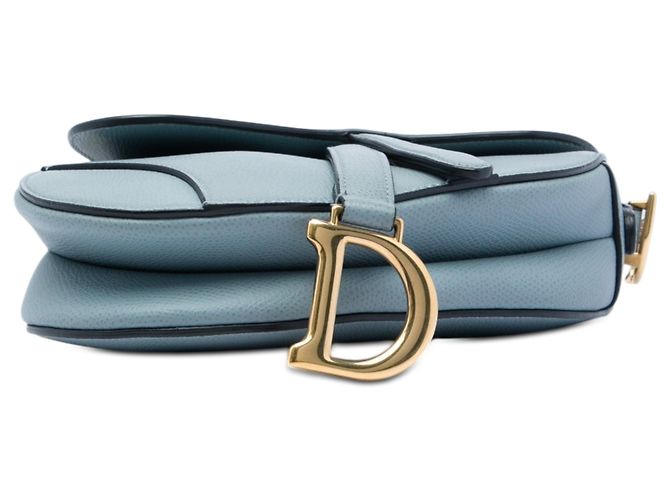 Borsa Saddle Dior blu in pelle di vitello granulata Blu chiaro - vista 3