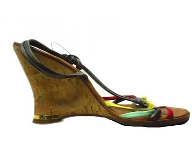 Chloé Sandali con zeppa Chloe Marrone Rosso Verde Giallo Metallico - vista 10