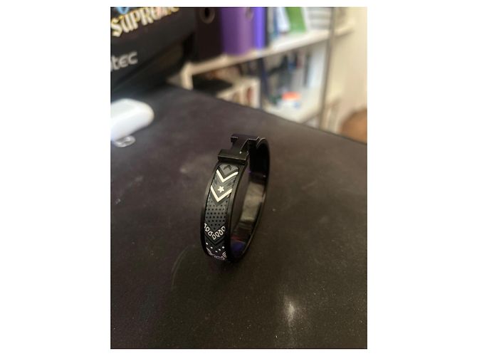 Hermès Bracciale Clic H Nero e Bianco - vista 10