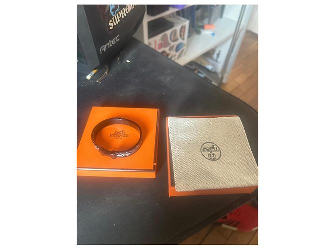 Hermès Bracciale Clic H Nero e Bianco - vista 2