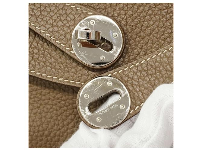 Hermès Borsa Hermes Lindy 30 Taupe - vista 6