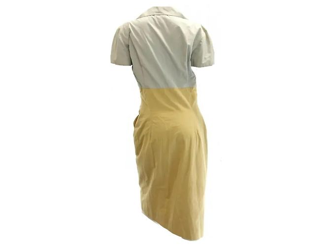 Abito bicolore Hermès Beige Giallo - vista 4