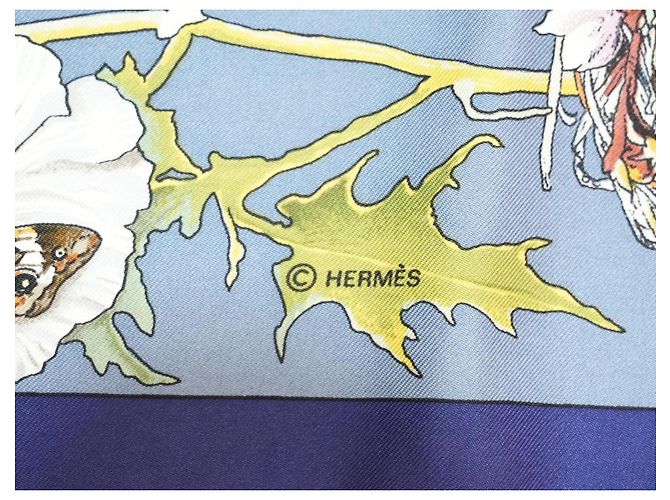 Carré Hermès Faune et Flore du Texas Wildlife in Seta 90 cm Marrone Rosa Bianco Blu D'oro Giallo - vista 12