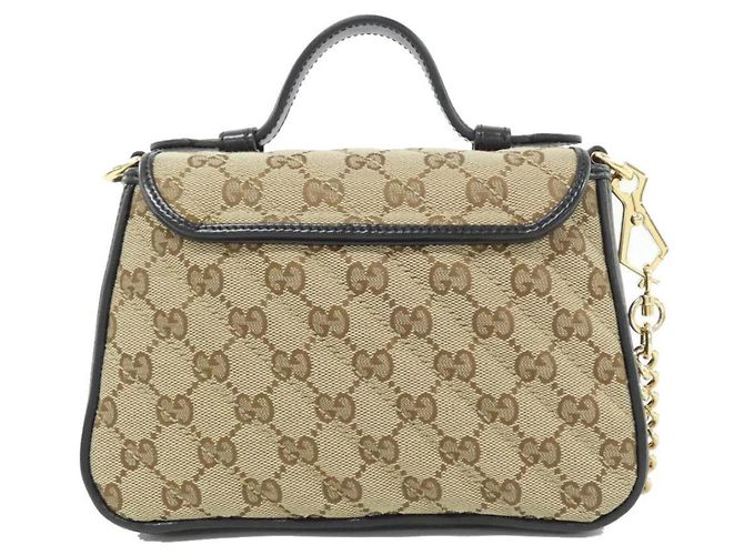 Borsa Gucci GG Marmont Nero Beige - vista 2