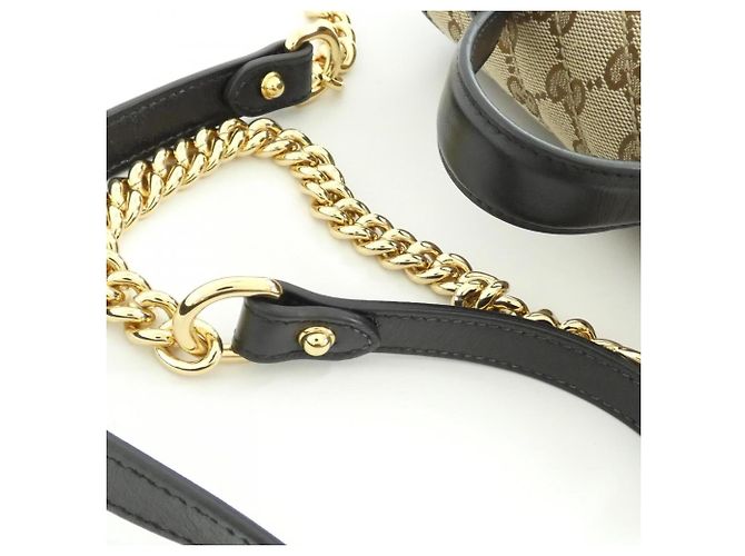 Borsa Gucci GG Marmont Nero Beige - vista 4