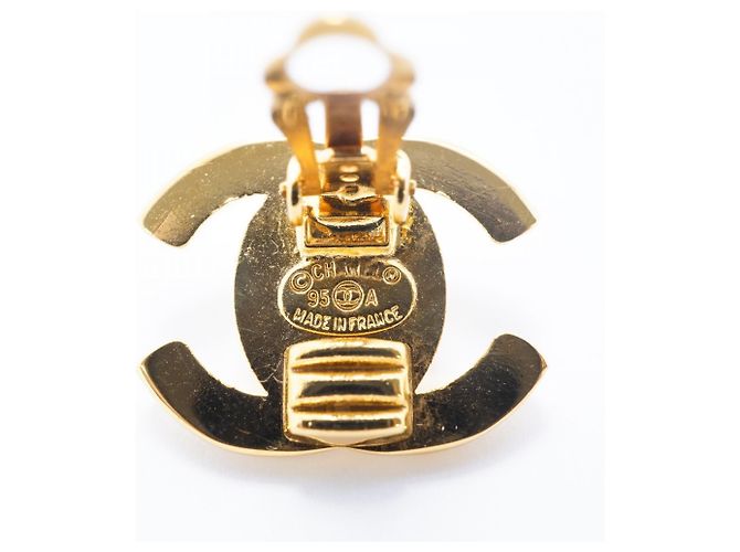 Orecchini Chanel Coco Mark Turnlock D'oro - vista 4