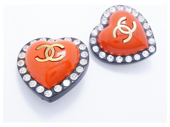 Orecchini a clip Chanel neri rossi dorati Nero Rosso D'oro - vista 2