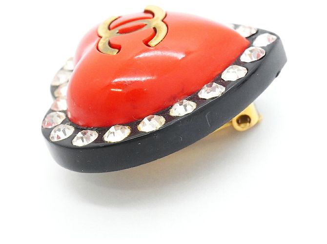 Orecchini a clip Chanel neri rossi dorati Nero Rosso D'oro - vista 7