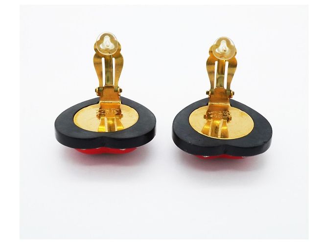 Orecchini a clip Chanel neri rossi dorati Nero Rosso D'oro - vista 9
