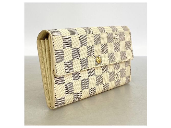 Louis Vuitton Damier Azur Portefeuille Sarah Long Wallet Bianco - vista 2