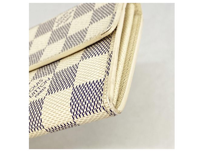 Louis Vuitton Damier Azur Portefeuille Sarah Long Wallet Bianco - vista 6
