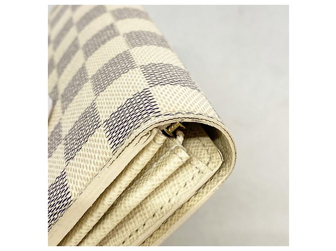 Louis Vuitton Damier Azur Portefeuille Sarah Long Wallet Bianco - vista 7