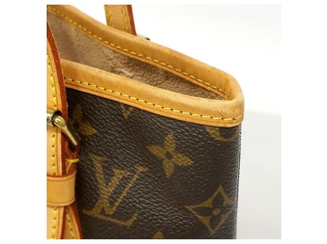 Borsa Tote Louis Vuitton Monogram Bucket PM Marrone - vista 7
