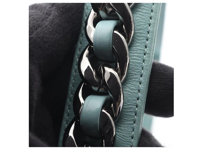 Marsupio in pelle di agnello verde Chanel - vista 9