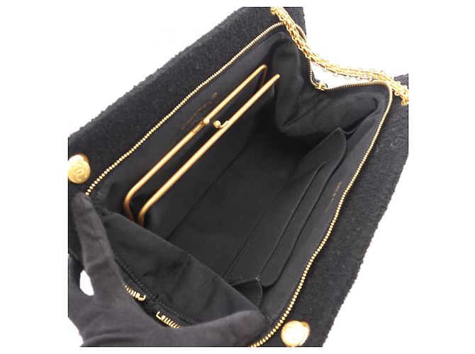 Bolsa de ombro em tecido Chanel Preto - vista 3