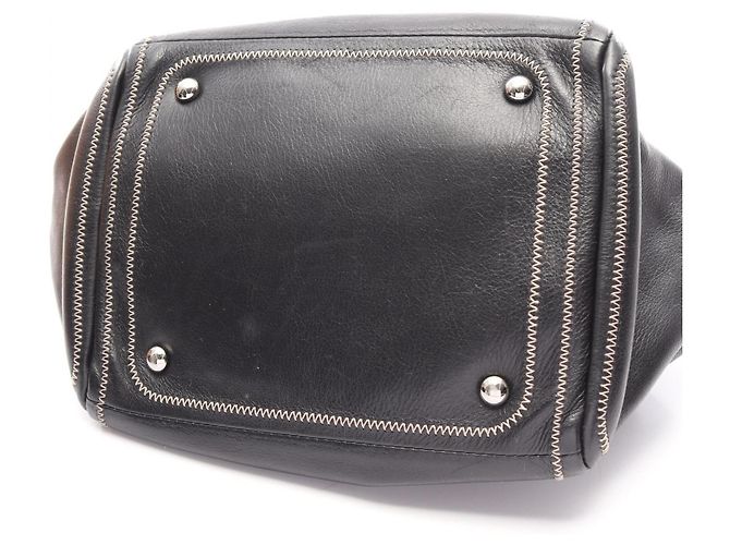 Sac à main en cuir noir Chanel - vue 6
