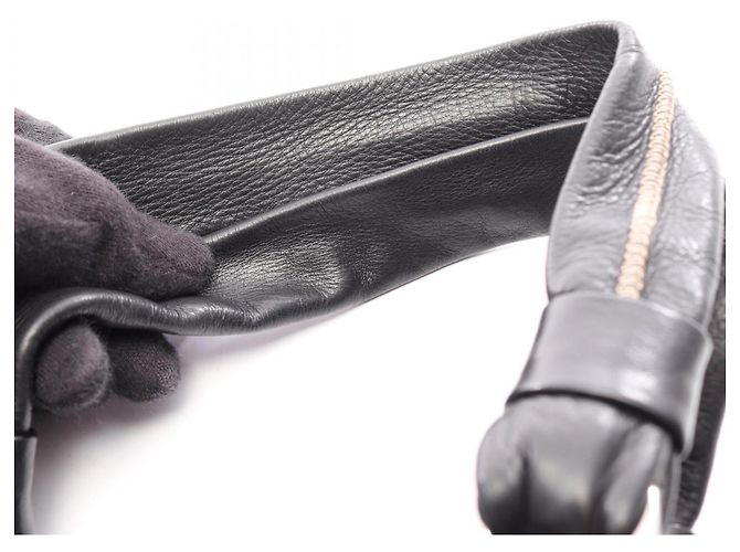 Sac à main en cuir noir Chanel - vue 7