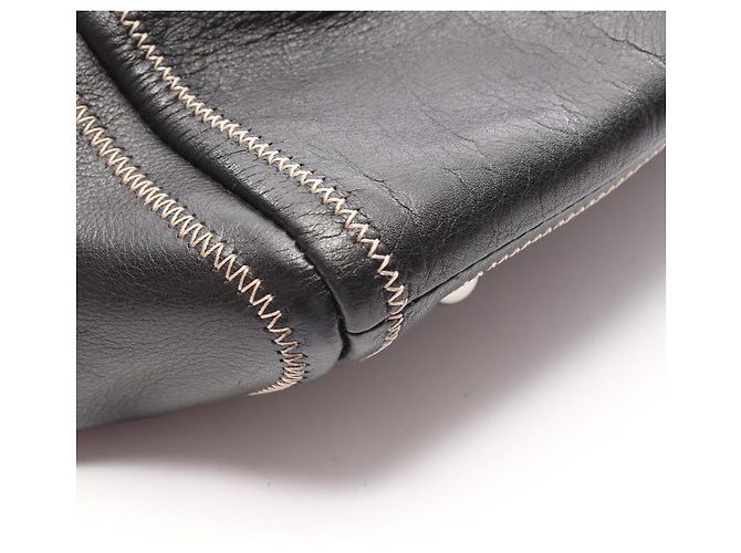 Sac à main en cuir noir Chanel - vue 9