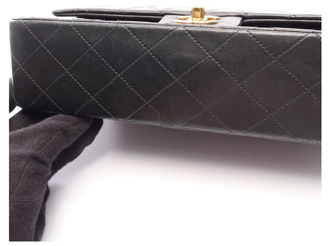 Borsa a Spalla Chanel Matelassé Double Flap Nero - vista 11