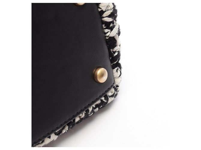 Borsa a mano Chanel Matelassé con manico superiore Nero Bianco - vista 8