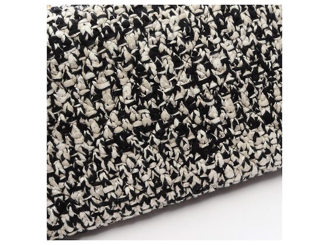 Borsa a mano Chanel Matelassé con manico superiore Nero Bianco - vista 9