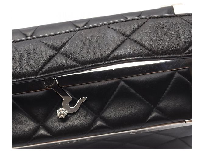 Borsa Matelassé Chanel in pelle di agnello nera Nero - vista 14