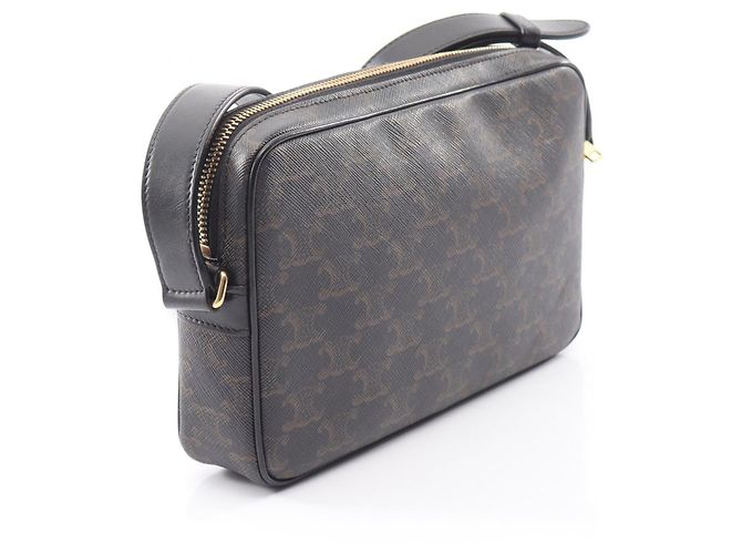 Céline Celine Triomphe Messenger Bag Medium Braun Schwarz Weiß - Ansicht 2