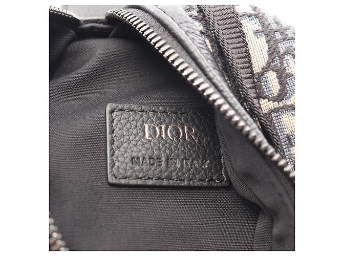 Marsupio Christian Dior Dior SCARAB Oblique Nero Beige Blu navy - vista 4
