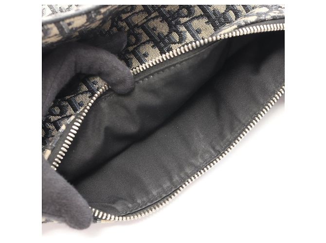 Borsa Saddle Christian Dior Beige/Blu navy - vista 5