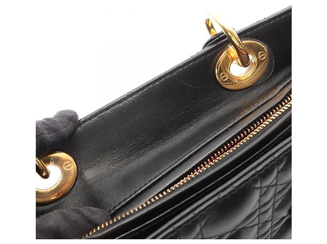 Borsa a 2 vie Christian Dior Lady Large Cannage Nero - vista 10