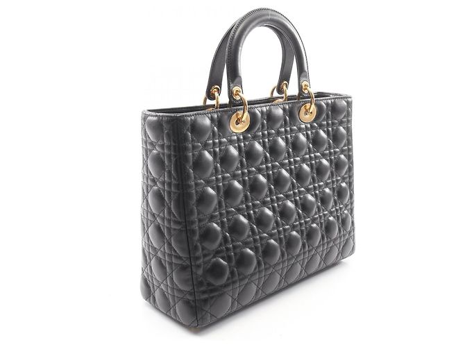 Borsa a 2 vie Christian Dior Lady Large Cannage Nero - vista 2