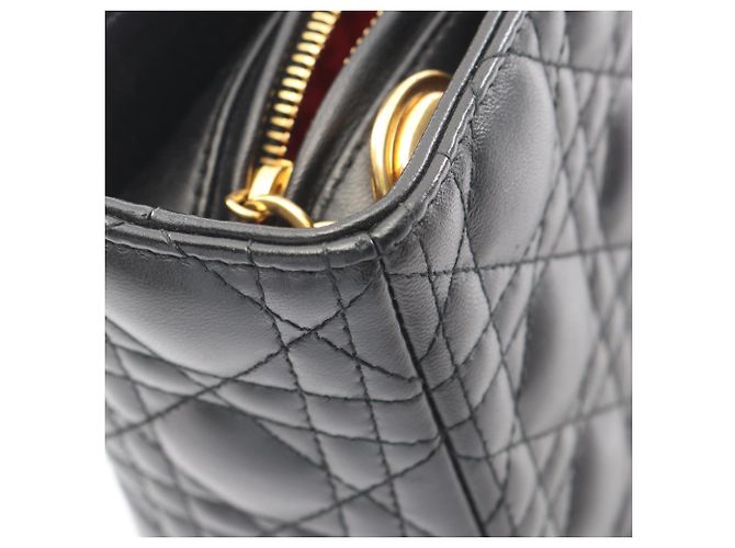 Borsa a 2 vie Christian Dior Lady Large Cannage Nero - vista 5