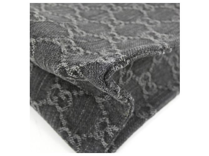 Borsa a mano Gucci Ophidia in denim nero e grigio Marrone - vista 2