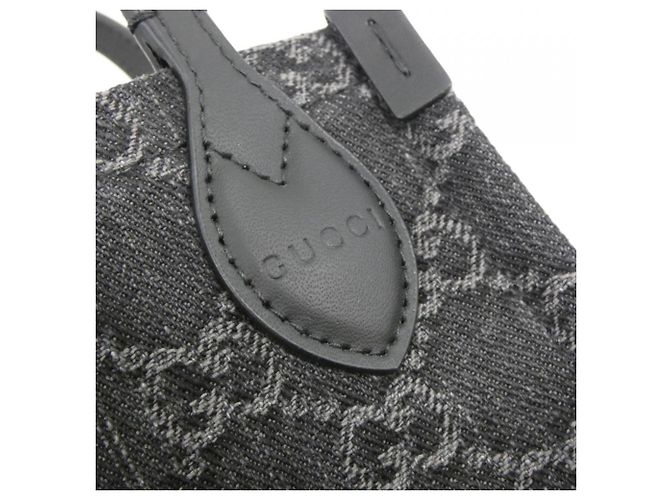 Borsa a mano Gucci Ophidia in denim nero e grigio Marrone - vista 3