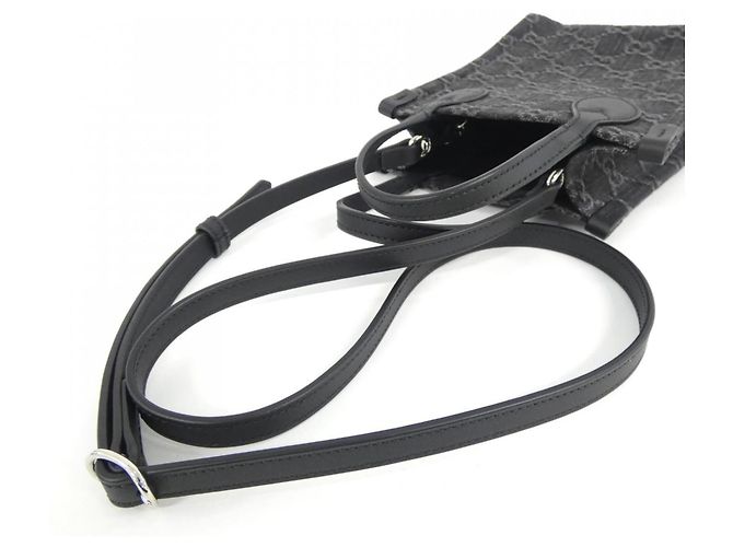Borsa a mano Gucci Ophidia in denim nero e grigio Marrone - vista 4