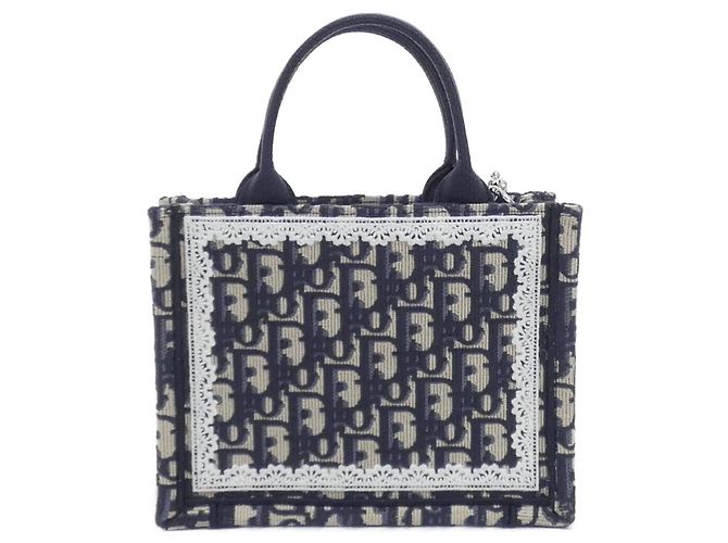 Borsa mini Christian Dior DIOR OBLIQUE Book Tote Blu - vista 2