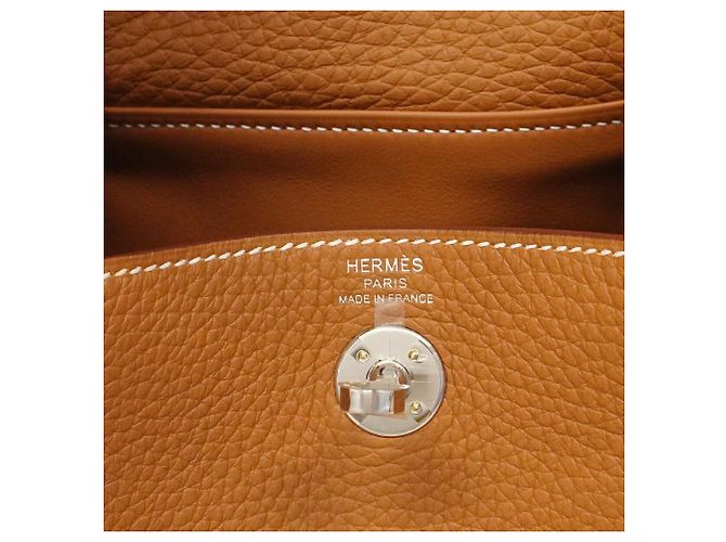 Hermès Borsa Hermes Lindy Mini in pelle Taurillon Clemence Gold D'oro - vista 5