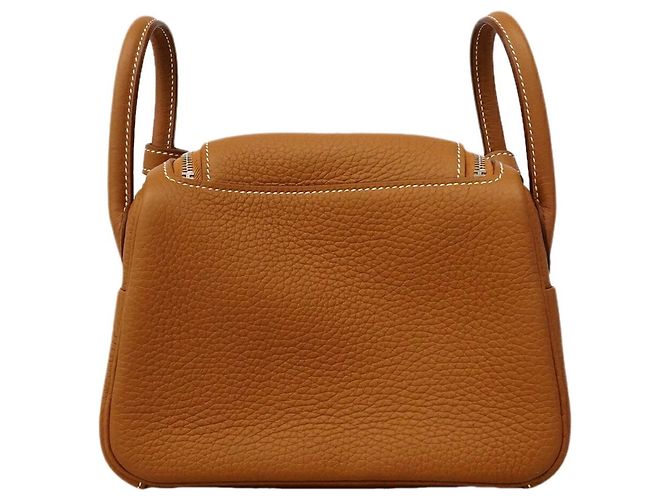Hermès Borsa Hermes Lindy Mini in pelle Taurillon Clemence Gold D'oro - vista 6