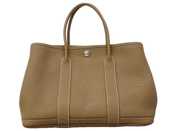 Hermès Borsa Tote Hermes Garden TPM in Etoupe Gray Taupe - vista 9