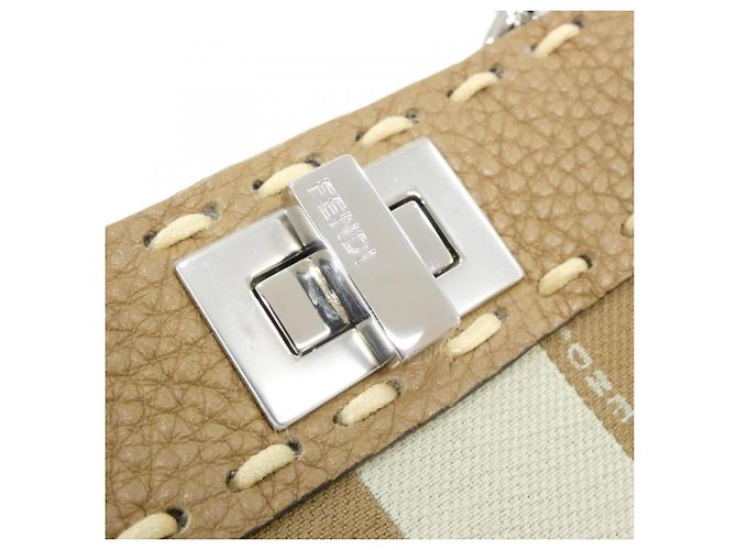 Borsa Fendi SELLERIA Peekaboo Mini Beige Marrone chiaro - vista 3
