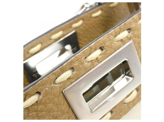 Borsa Fendi SELLERIA Peekaboo Mini Beige Marrone chiaro - vista 4