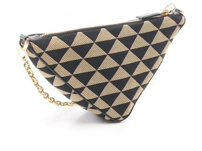 Borsa a tracolla 2-Way Triangle Prada Nero Beige - vista 2