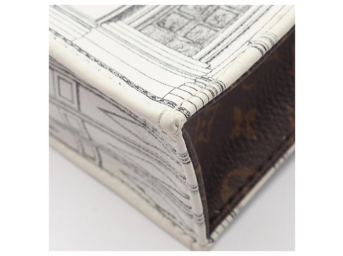 Borsa Louis Vuitton x Fornasetti Petite Sac Plat Monogram Marrone Nero Bianco - vista 6